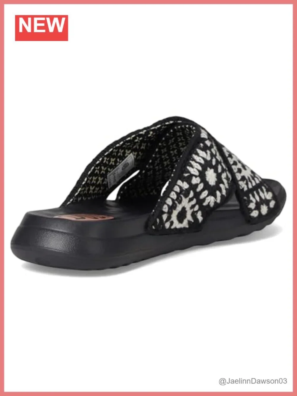 HEYDUDE Christi Slide Crochet Women's Slip-On Sandals Faux Leather Lightweight